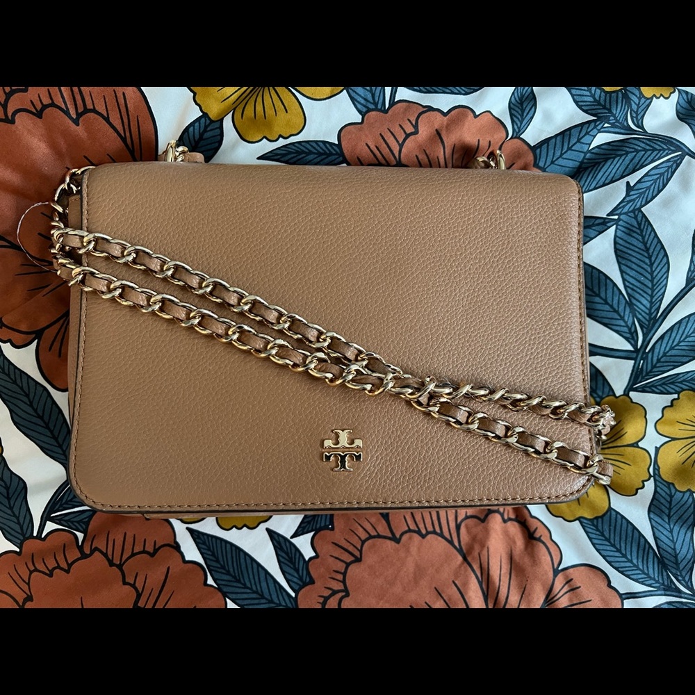TORY BURCH Brown Bag w/ Chain (shoulder or crossb)